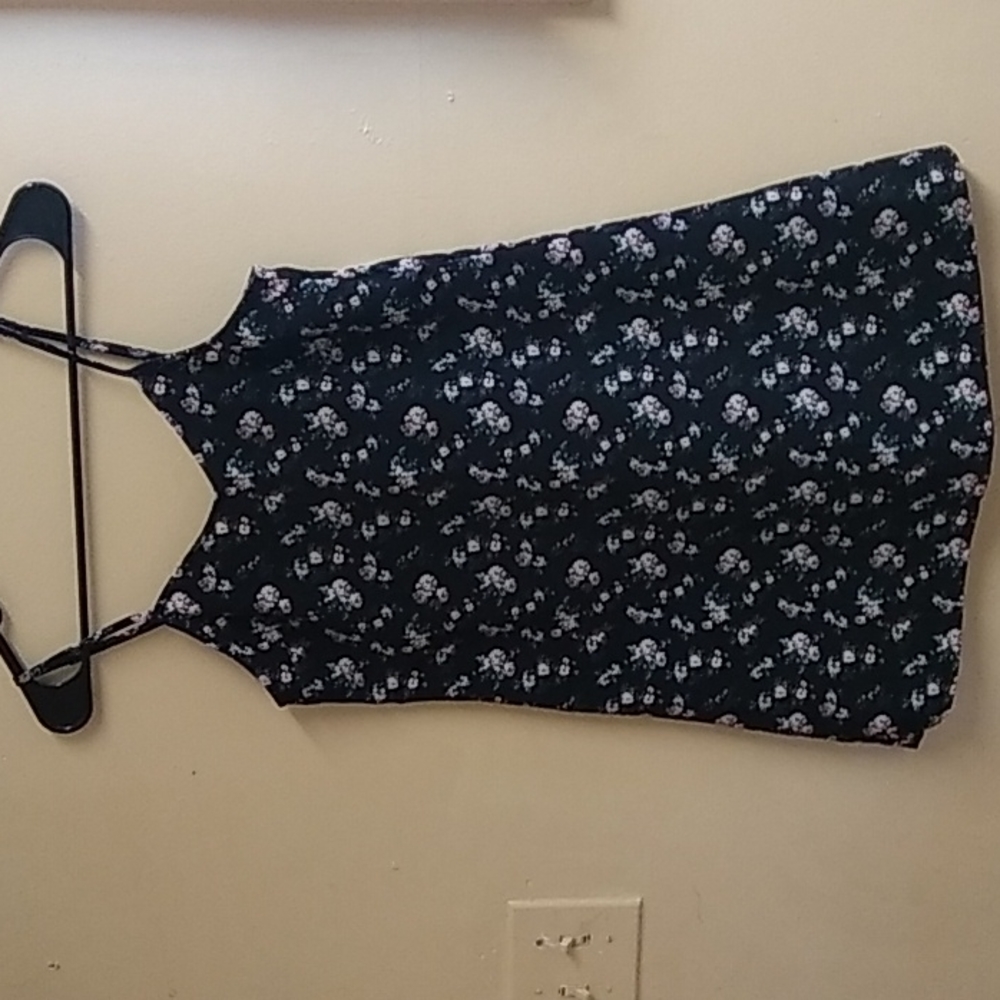 Black floral slip dress